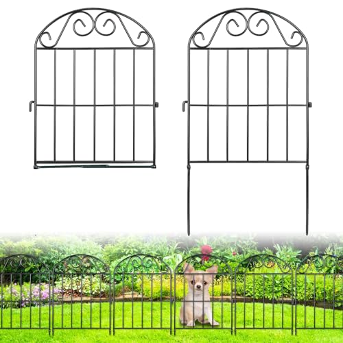 ADAVIN 10 Panels Collapsible Garden Fence Animal Barrier Fence